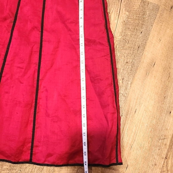 Vintage Anne Carson Red Linen Skirt Size S/P - Picture 4 of 7